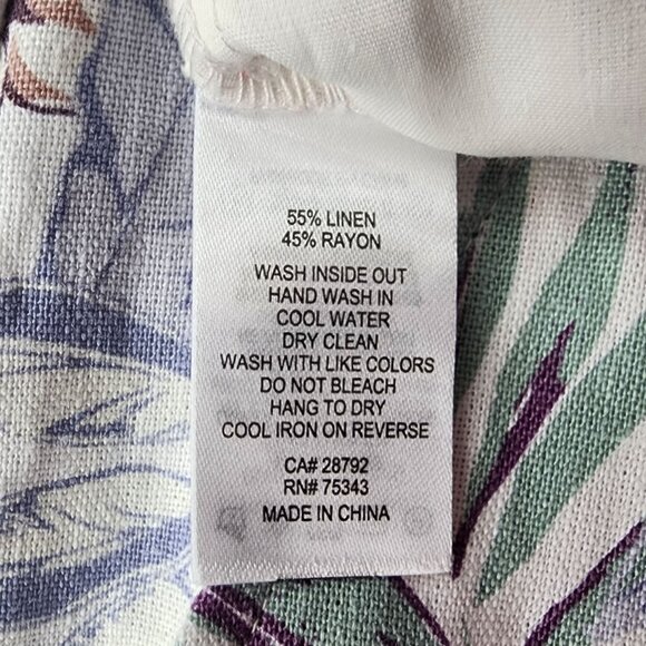 C&C California Womens 10 Shorts Linen Blend Floral Pull On Culottes Tropical - Picture 6 of 7